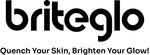 Briteglo logo with tagline 'Quench Your Skin, Brighten Your Glow!'